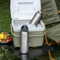 Boundless Voyage Pure Titanium Water Bottle 1200ml Dual Lids Flip Top & Screw Cap Ultralight Leakproof for Camping Hiking Gym Travel Ti3019D