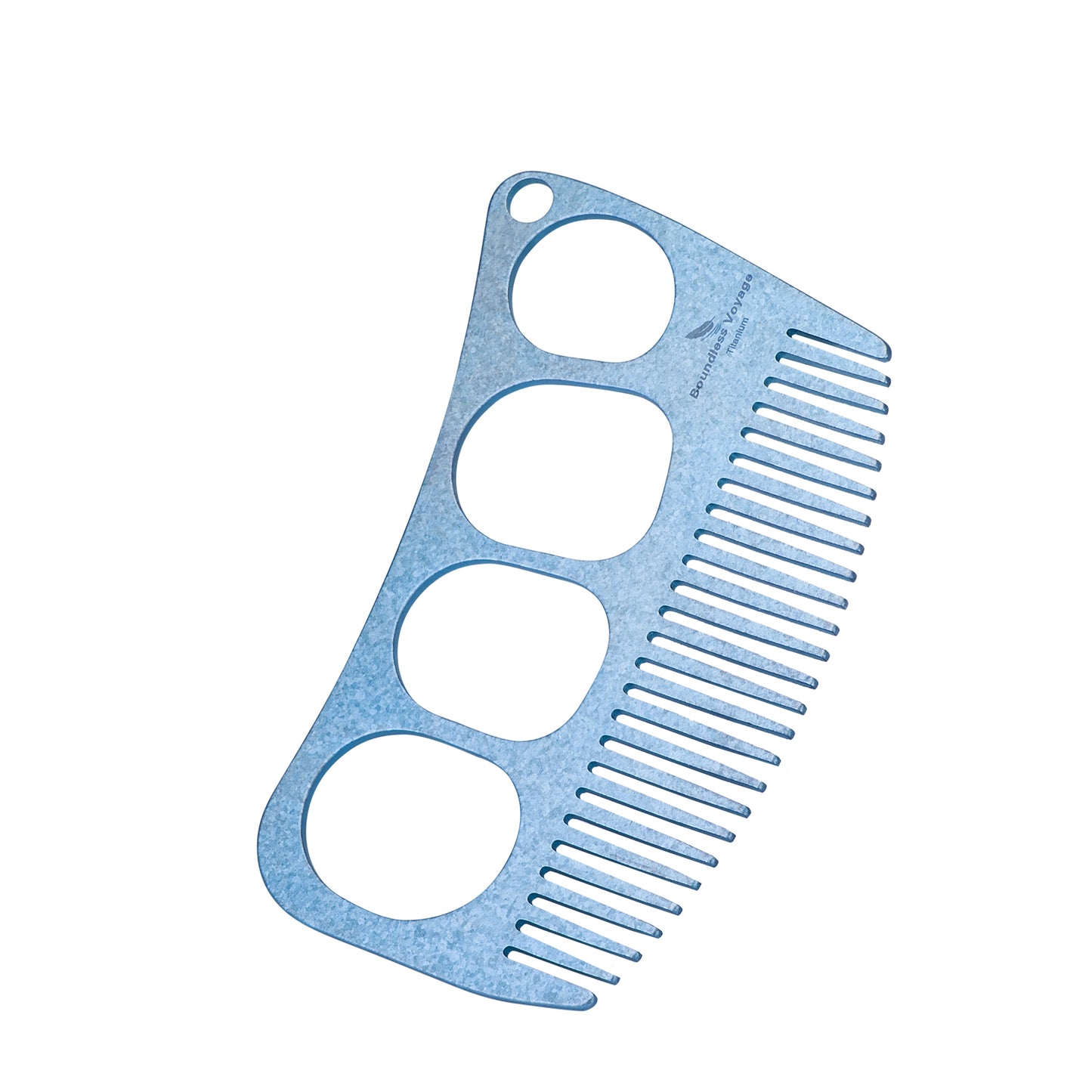 Boundless Voyage Titanium Crescent Comb, Unisex Hair & Beard Grooming Comb for Household Daily Use and Travel Carry