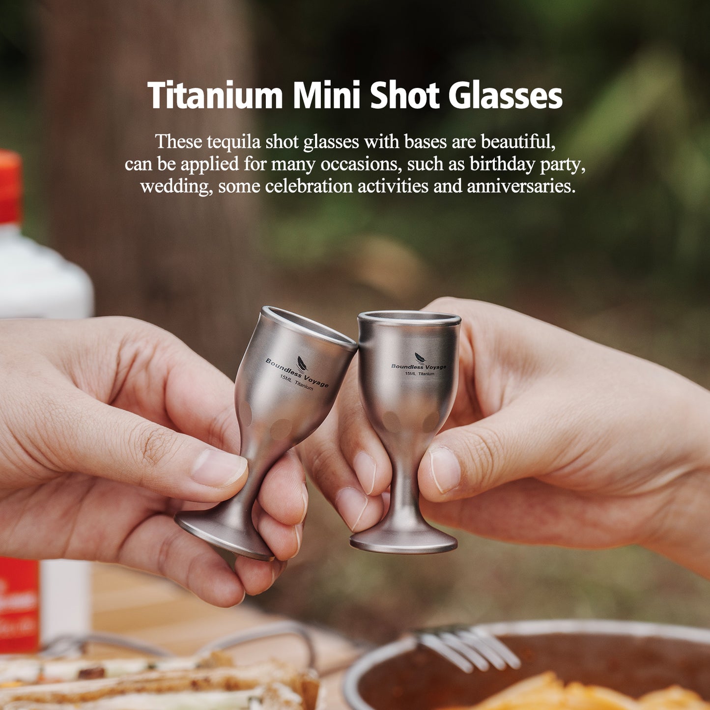 Boundless Voyage Titanium Mini Shot Glasses Cups Wine Drinking Cups Shooters Small Fancy Tequila Whiskey Shot Glasses Drinkware Ti3078D