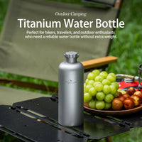 Boundless Voyage Titanium Water Bottle 600ml Ultralight Leak-Proof Lid, Durable & Corrosion Resistant, for Hiking, Camping, Travel & Everyday Use Ti3009D