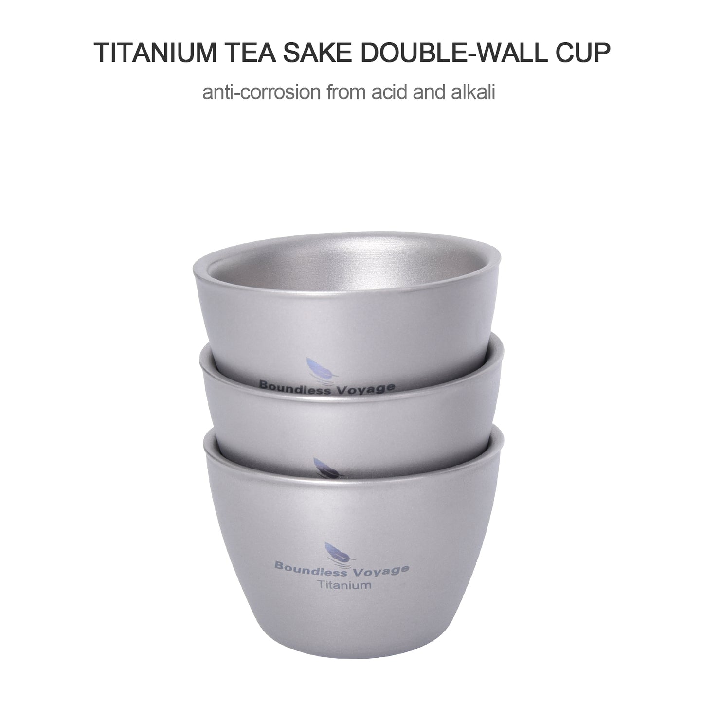 Boundless Voyage Double-Wall Pure Titanium Drinking Mug | Portable Tea Cup for Camping, Picnic & Daily Home Use Ti3089D