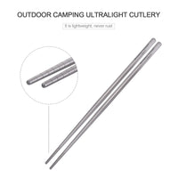 Boundless Voyage 23cm Pure Titanium Round Chopsticks | Ultralight Reusable Cutlery for Home Camping Travel Outdoor Dining Ti1002T
