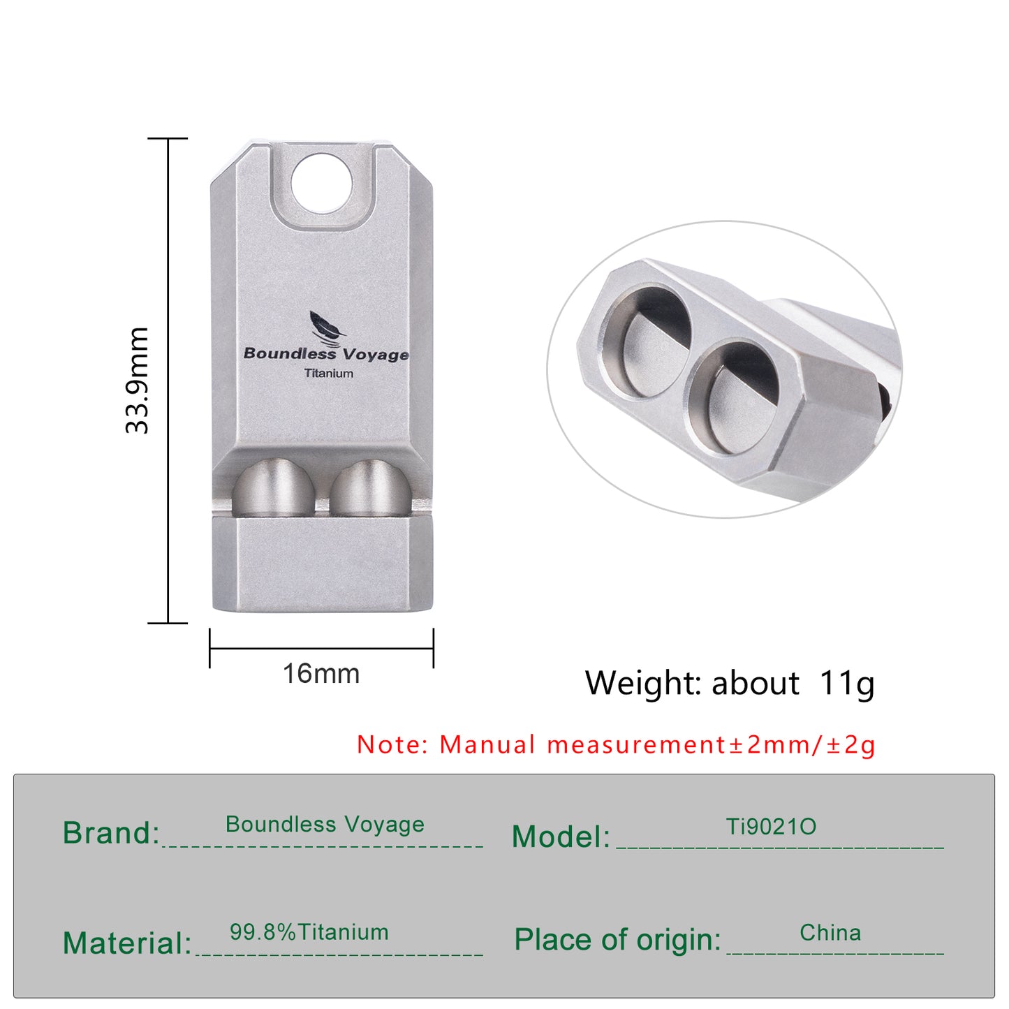 Boundless Voyage Titanium Whistle Emergency Survival Safety Whistles with Lanyard Loud for Outdoor Camping Hiking Coaches Training Sports Keychain Whistle Ti9021O