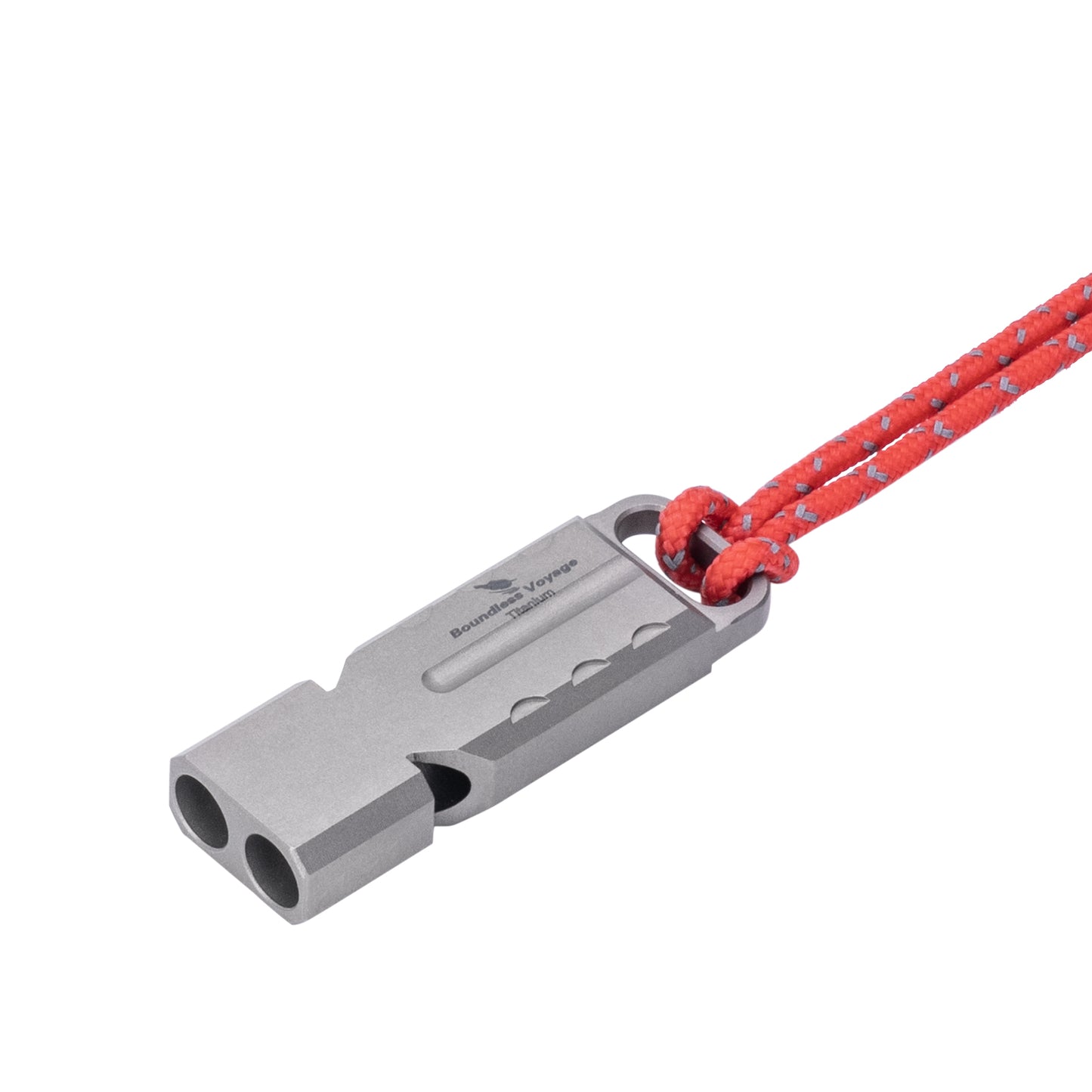 Boundless Voyage Titanium Dual Tube Survival Whistle, High Decibel Emergency Whistle, Lightweight & Durable Outdoor Safety Whistle for Camping Hiking Backpacking Ti9029O