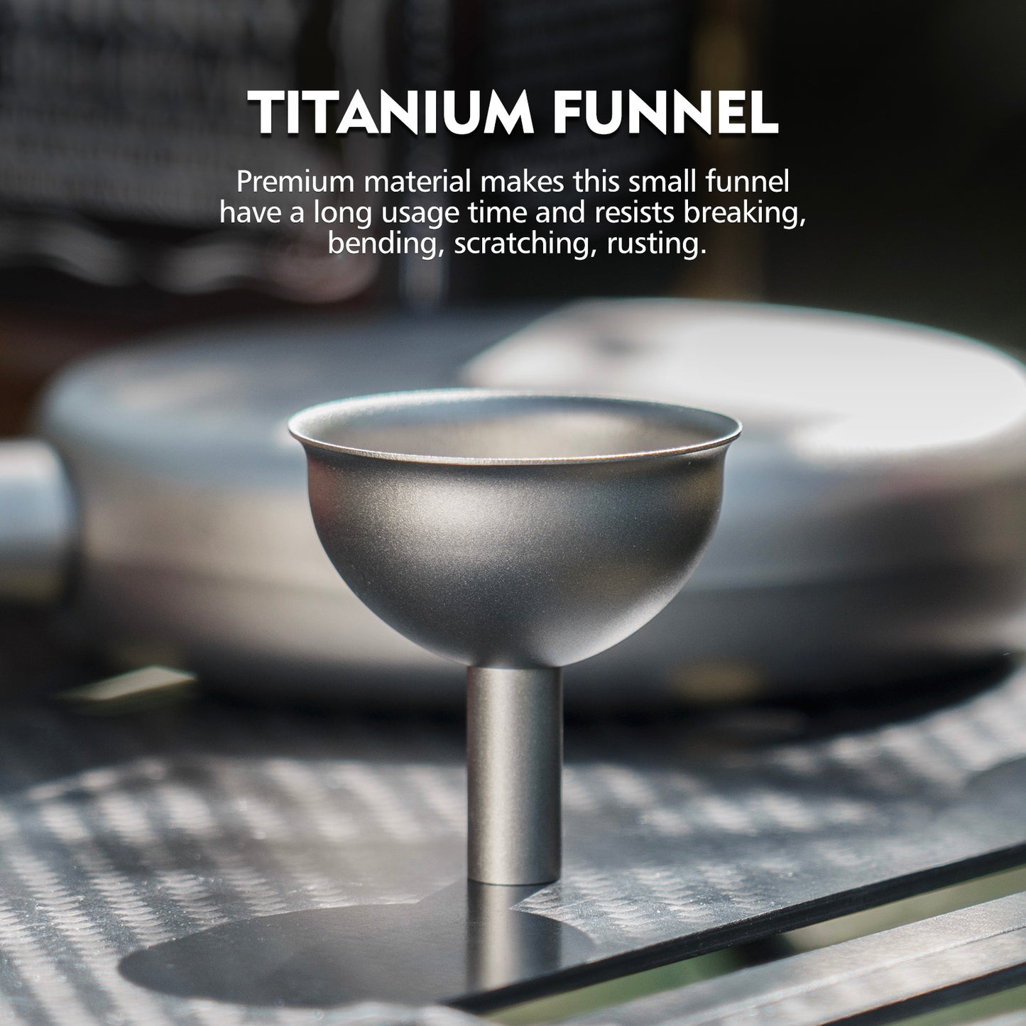 Boundless Voyage Titanium Funnel Flagon Accessories Multi-use Kitchen Funnel for Transferring Liquid, Fluid, Cooking Oils, Jam & Powder Ti3077D