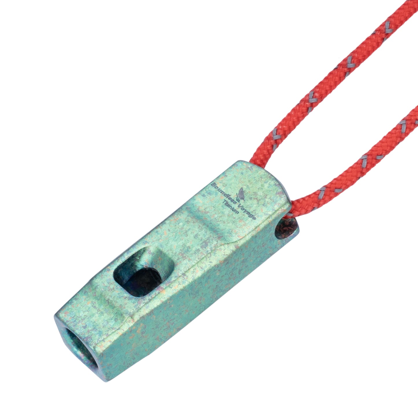 Boundless Voyage Titanium Whistle Emergency Survival Safety Whistles with Lanyard Loud for Outdoor Camping Hiking Coaches Training Sports Keychain Whistle Ti9020O