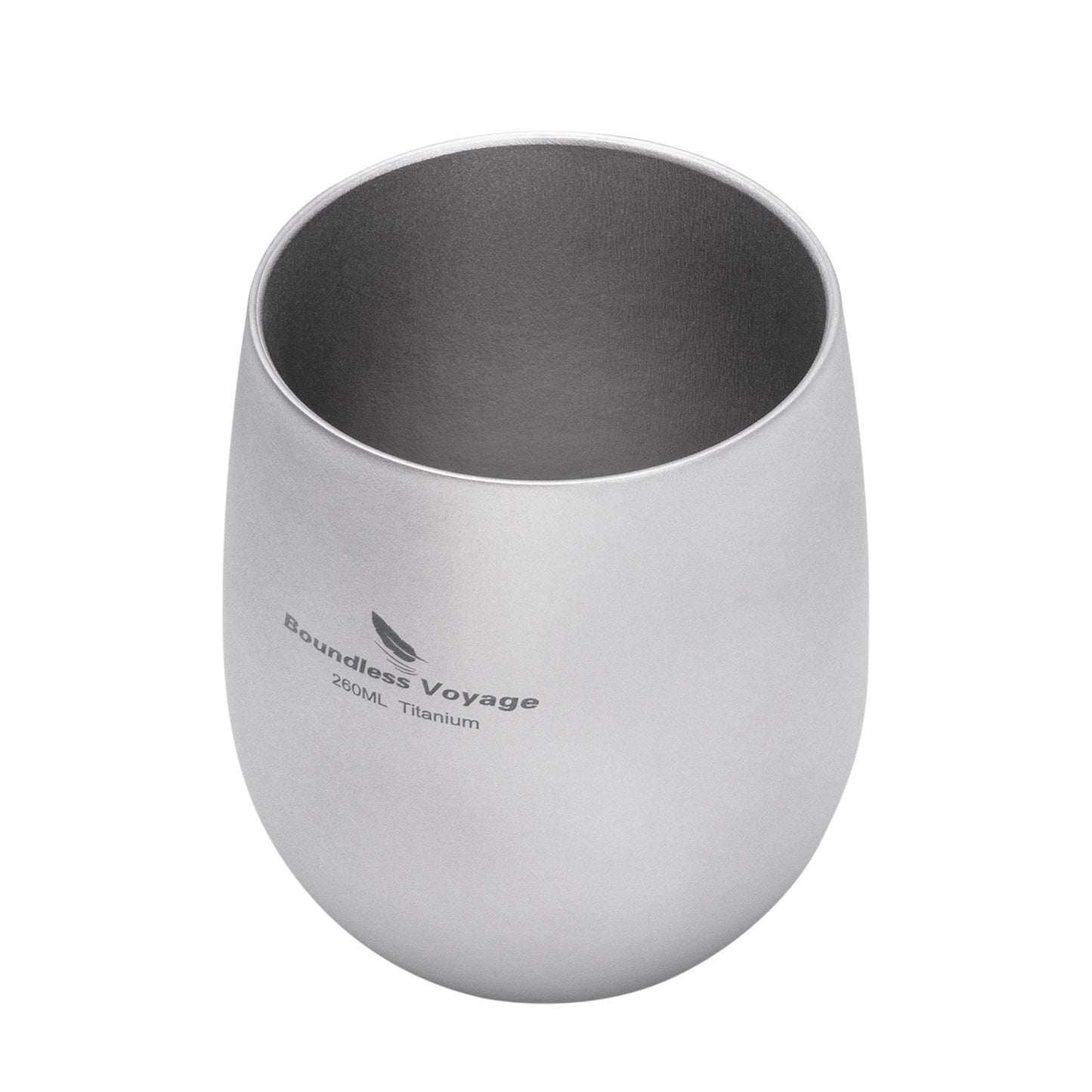 Boundless Voyage 260ML Titanium Double-Walled Egg Shaped Cup, Ice Crystal High-Temp Crystalline Texture Insulated Tea Coffee Mug, Ultralight Portable Drinkware for Camping, Travel & Daily Home Use Ti3084D