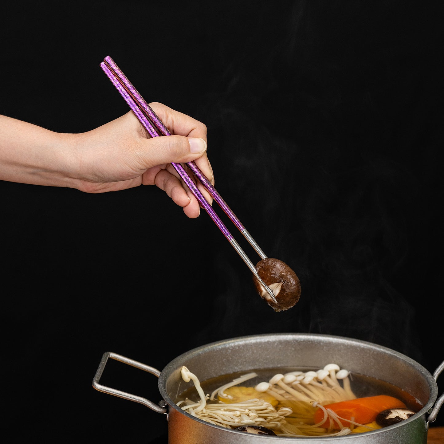 Boundless Voyage 23cm Colorful Pure Titanium Chopsticks | Ultralight Non-Slip Reusable Cutlery with Carry Bag for Camping, Hiking, Travel & Daily Home Use Ti1005T