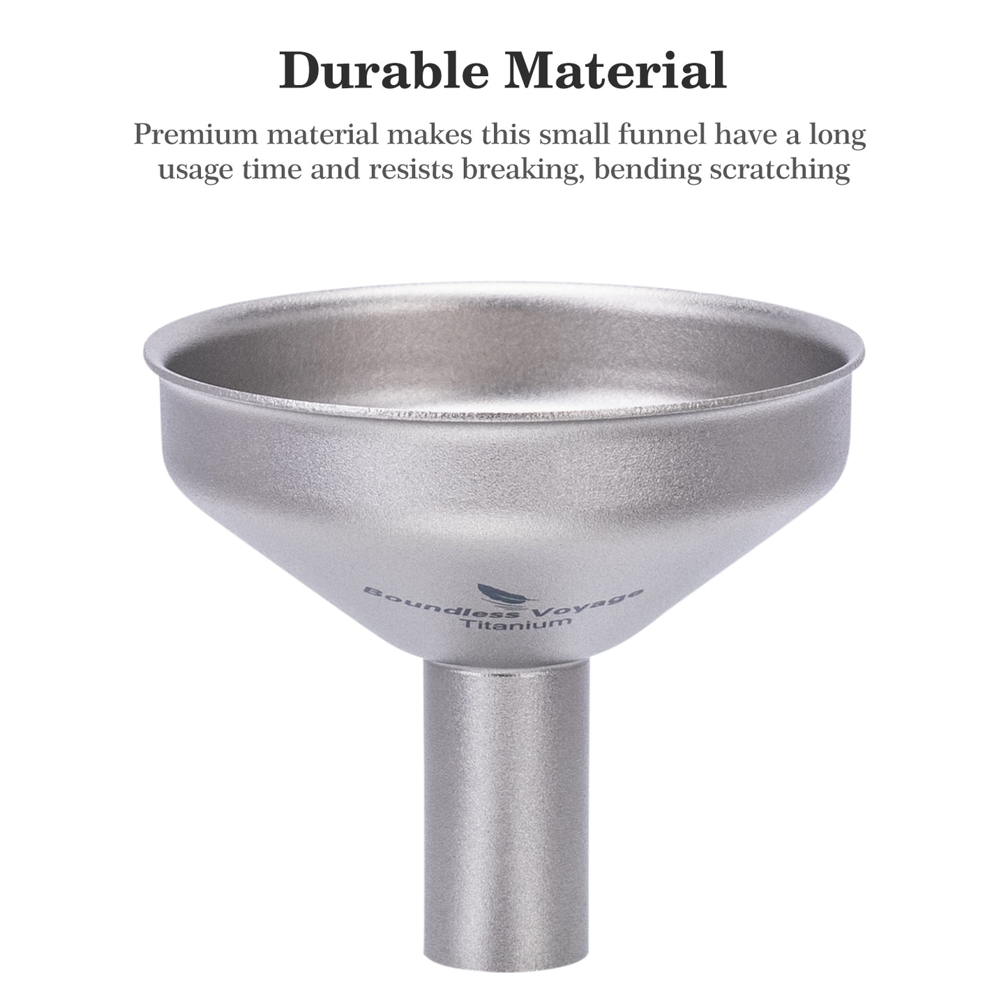 Boundless Voyage Titanium Funnel for Kitchen Bar Camping Lightweight Portable Durable No-Spill Metal Refilling Tool for Liquids, Oil, Wine, Soy Sauce & Spices, Dishwasher Safe Ti3070D