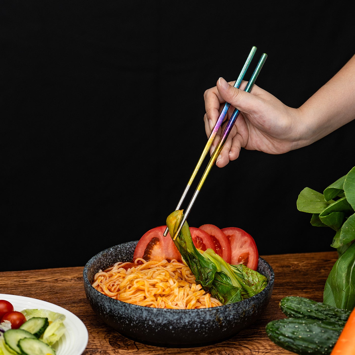 Boundless Voyage 23cm Colorful Pure Titanium Chopsticks | Ultralight Non-Slip Reusable Cutlery with Carry Bag for Camping, Hiking, Travel & Daily Home Use Ti1005T
