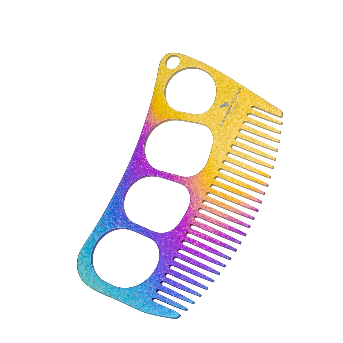Boundless Voyage Titanium Crescent Comb, Unisex Hair & Beard Grooming Comb for Household Daily Use and Travel Carry