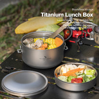 Boundless Voyage Outdoor Titanium Lunch Box Salad Soup Bowl with Lid Daily Separated Multi-layer Office Worker Bento Box Uncoated Ti1095T