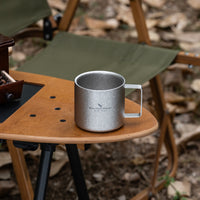 Boundless Voyage 220ml Double Wall Titanium Coffee Cup, Lightweight Portable Insulated Mug, Outdoor Camping Travel Tableware Ti3052D
