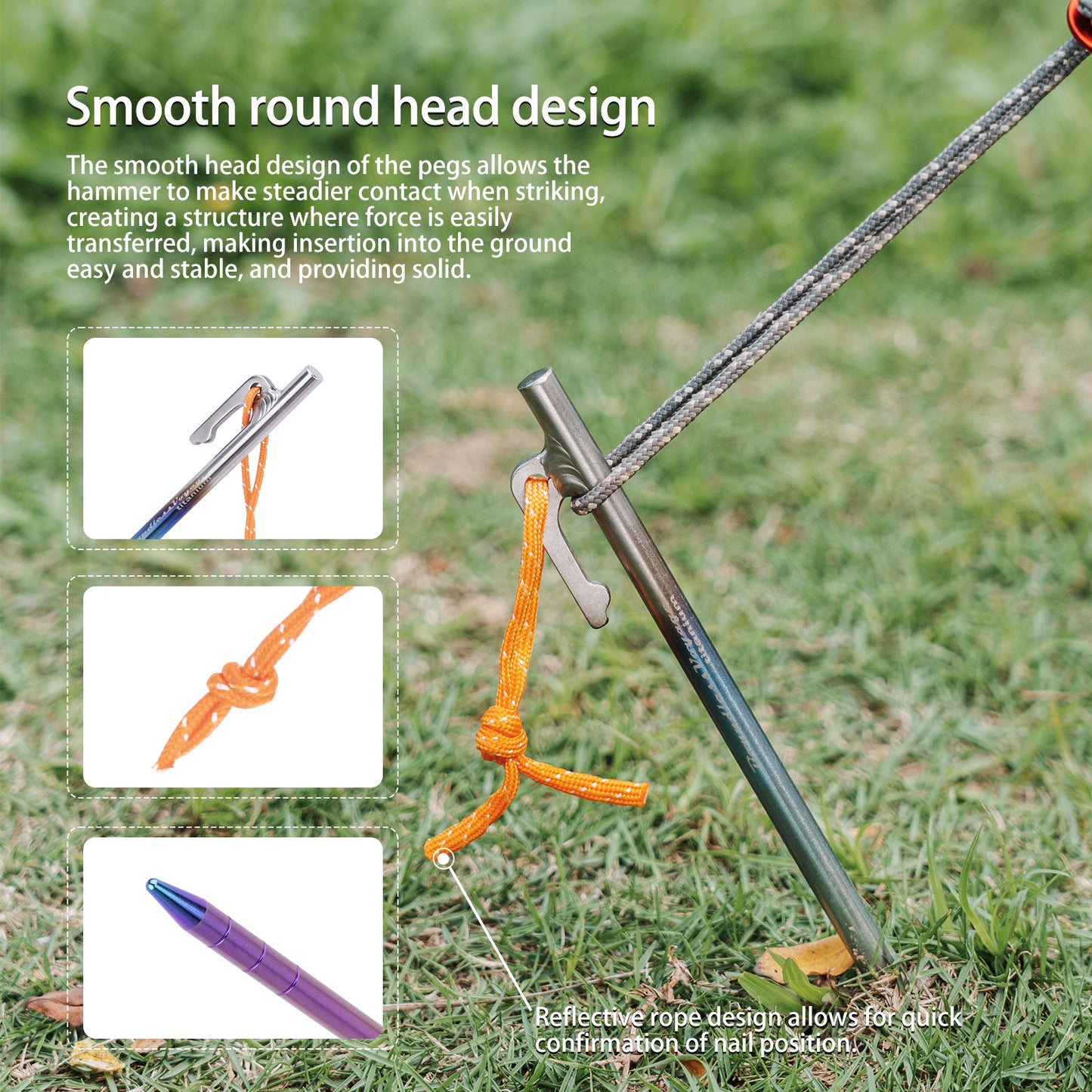 Boundless Voyage Pure Titanium Alloy Tent Stakes 6Pcs | Multi-Size Portable Tent Peg Nails, 20cm/24cm/30cm/35cm/40cm Heavy Duty Outdoor Accessories for Camping, Picnic, Hiking & Backpacking Ti4013P