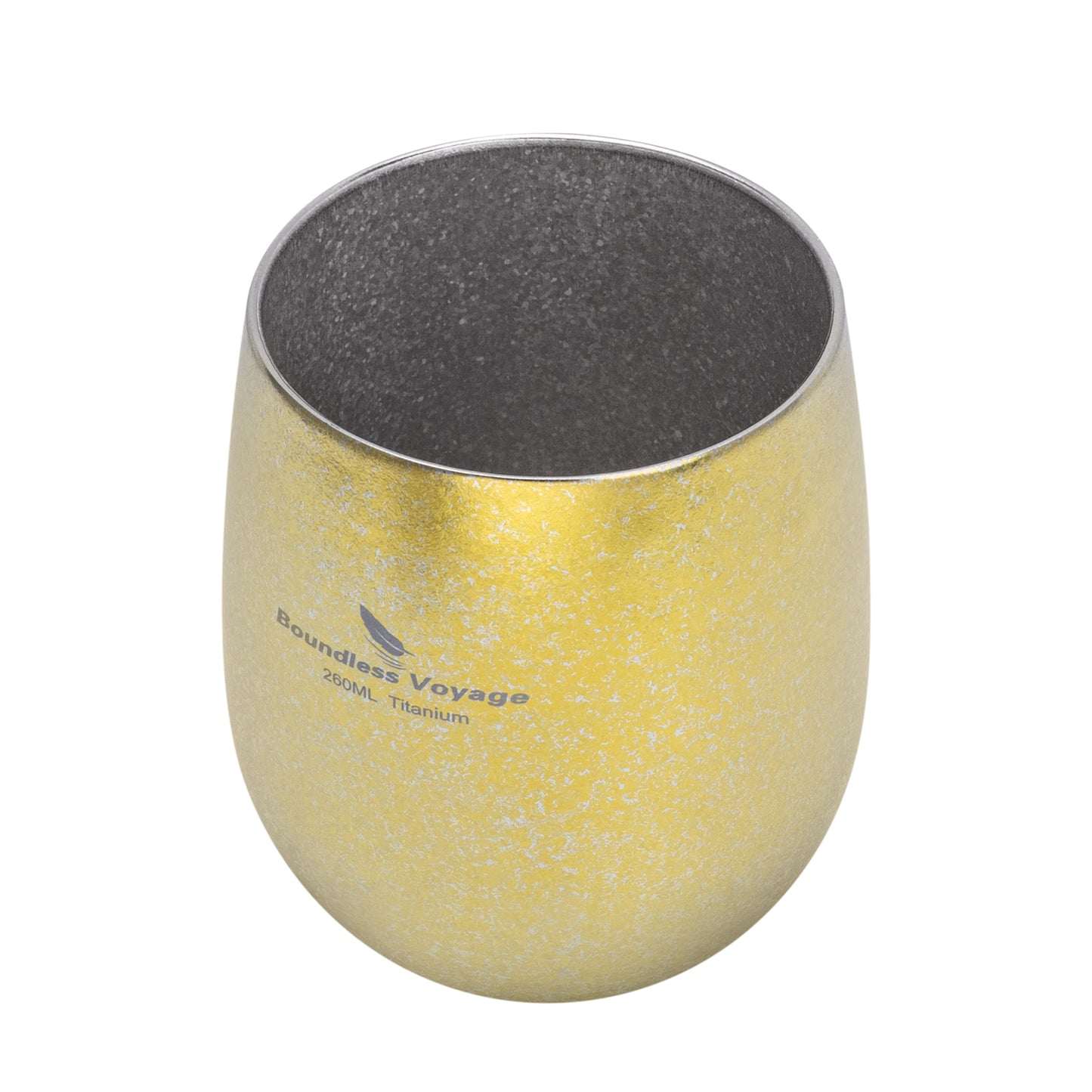 Boundless Voyage 260ML Titanium Double-Walled Egg Shaped Cup, Ice Crystal High-Temp Crystalline Texture Insulated Tea Coffee Mug, Ultralight Portable Drinkware for Camping, Travel & Daily Home Use Ti3084D