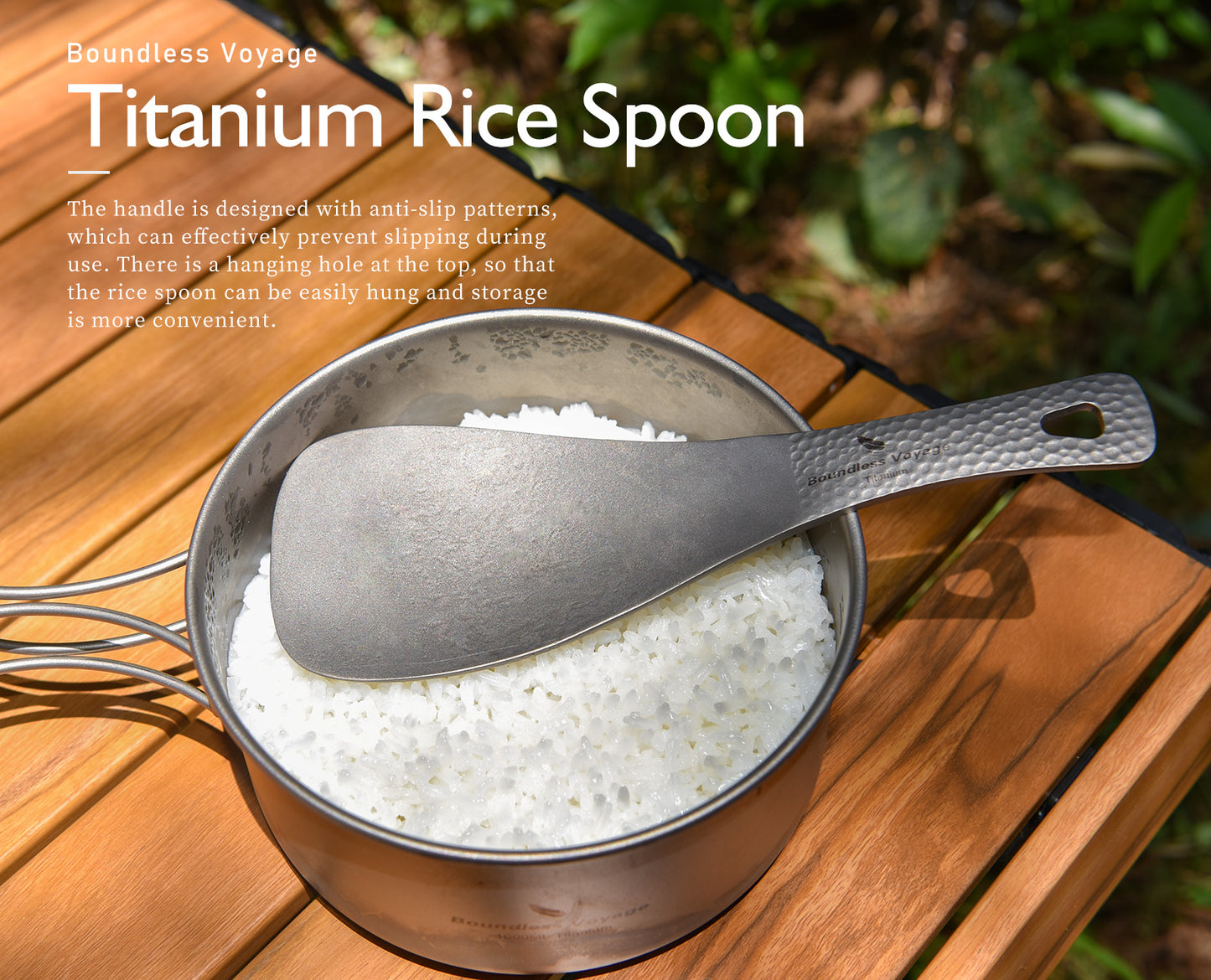 Boundless Voyage Titanium Rice Ladle Outdoor Camping Household Rice Meal Shovel Scoop Spoon Thickened Ti1079T