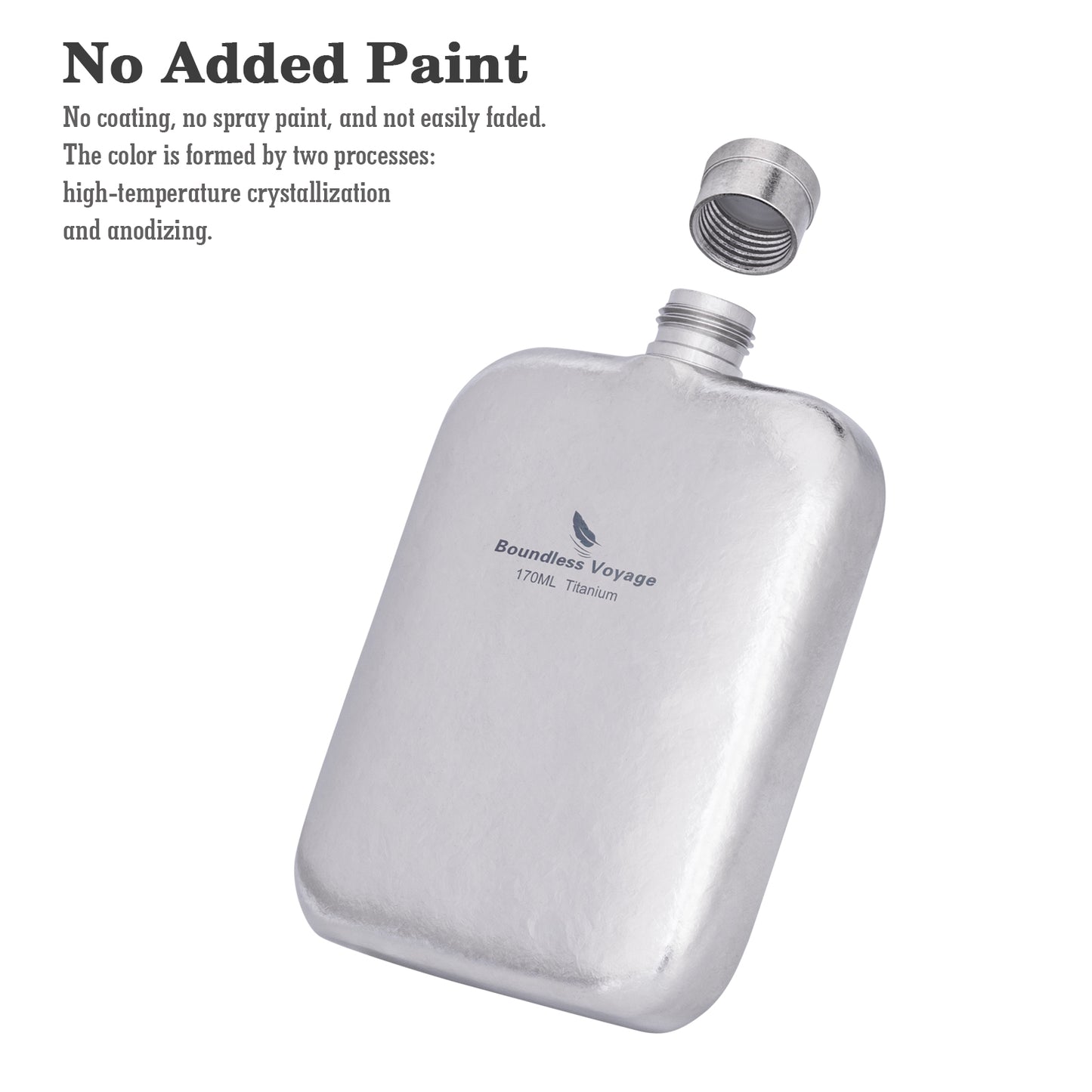 Boundless Voyage Titanium Hip Flask 170ml Small Liquor Flask Bottle for Whiskey Vodka Wine Portable Travel Outdoor Ultralight Pocket Drinkware for Men & Women Ti3263D