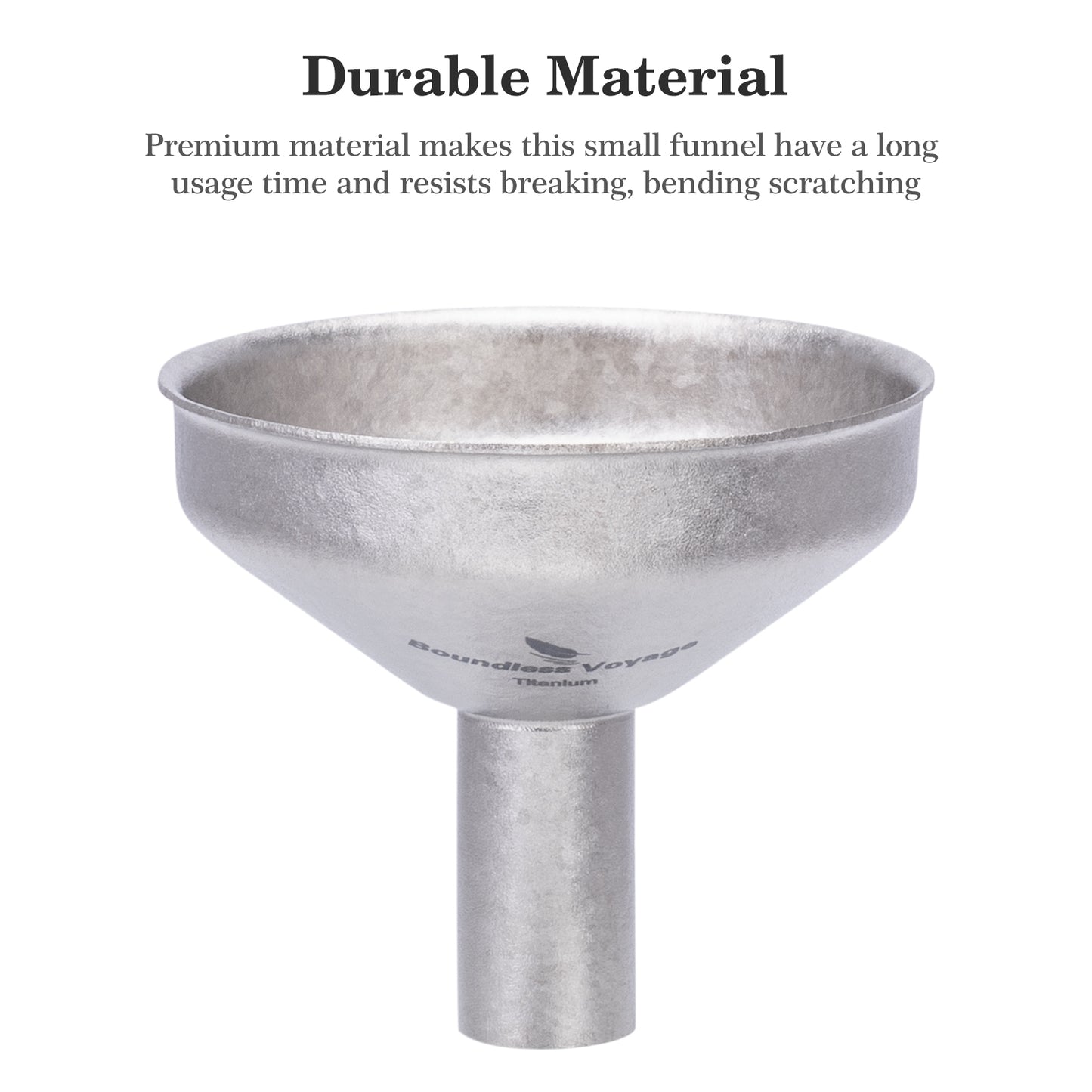 Boundless Voyage Titanium Funnel for Kitchen Bar Camping Lightweight Portable Durable No-Spill Metal Refilling Tool for Liquids, Oil, Wine, Soy Sauce & Spices, Dishwasher Safe Ti3070D