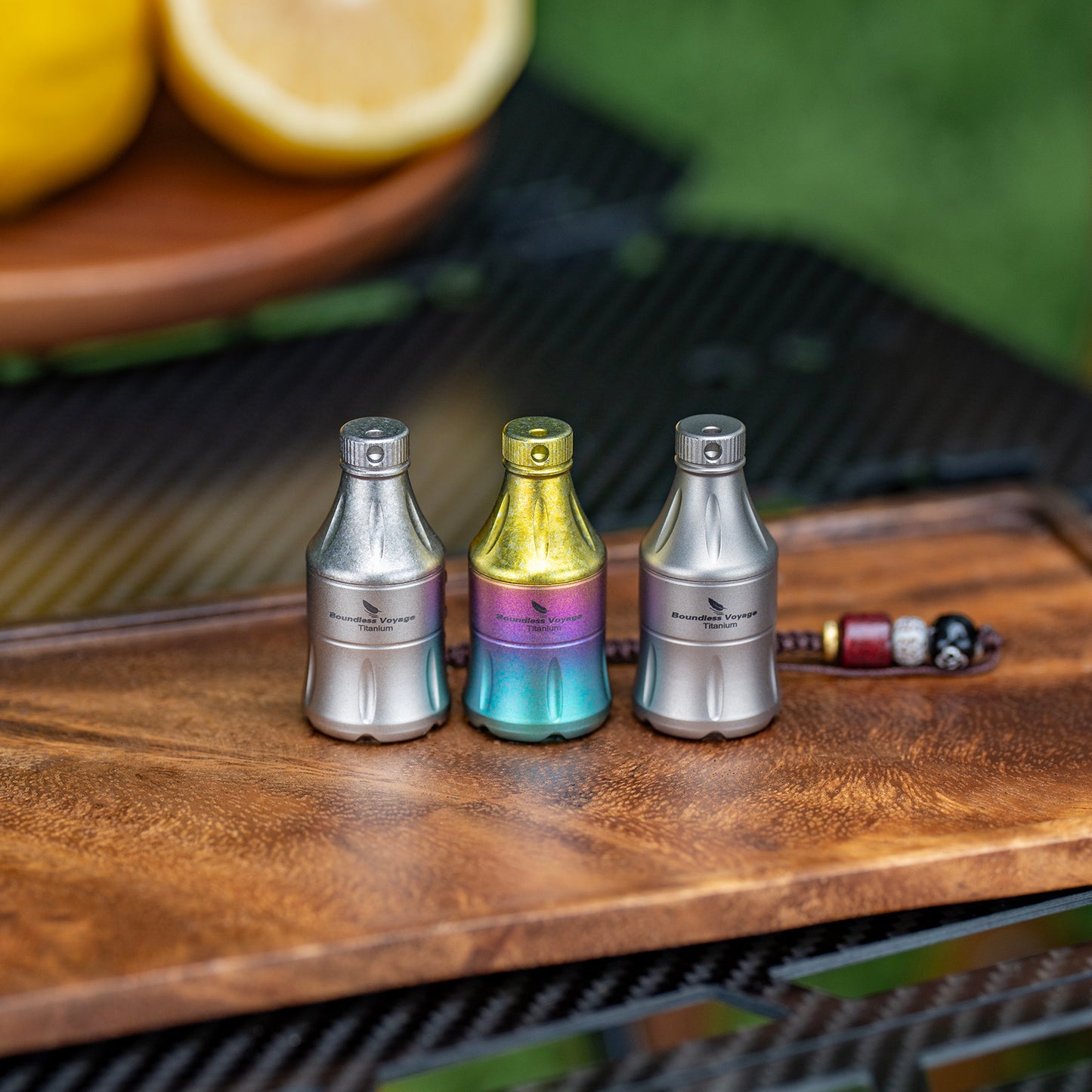 Boundless Voyage Titanium Pill Container Waterproof Keychain EDC Mini Case for Travel Camping Ti9006A
