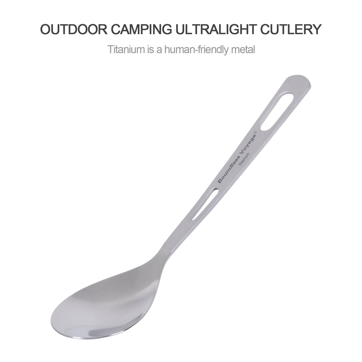 Boundless Voyage Ultralight Titanium Spoon with Polished Bowl and Matte‑Finished Handle, Great for Rice, Soup and Salad, Portable Tableware for Travel, Office, School and Household Use Ti1041T