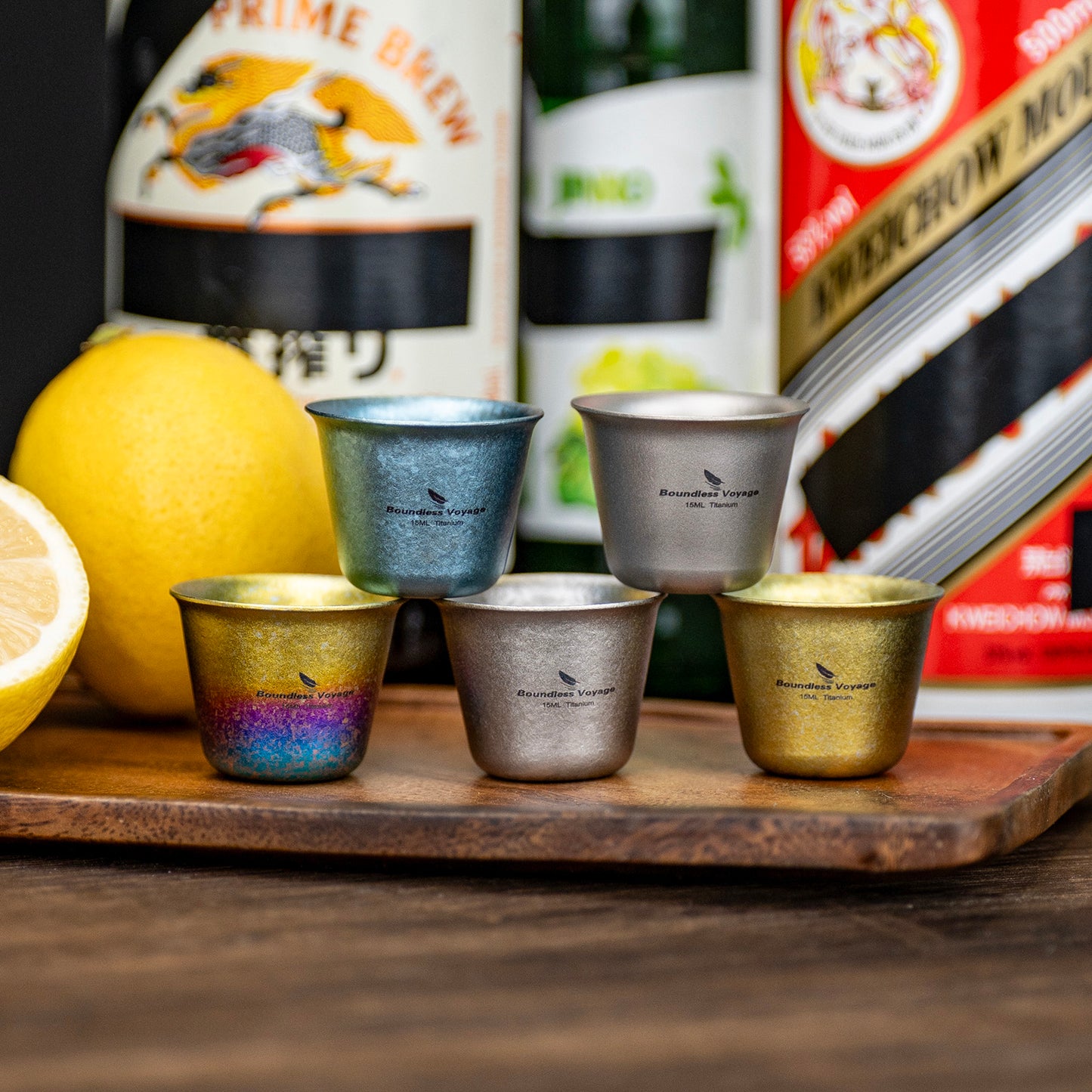 Boundless Voyage Titanium Mini Wine Teacup 15ml Portable Drinking Cup Small Tequila Whiskey Cup Outdoor Camping Drinkware Ti3069D