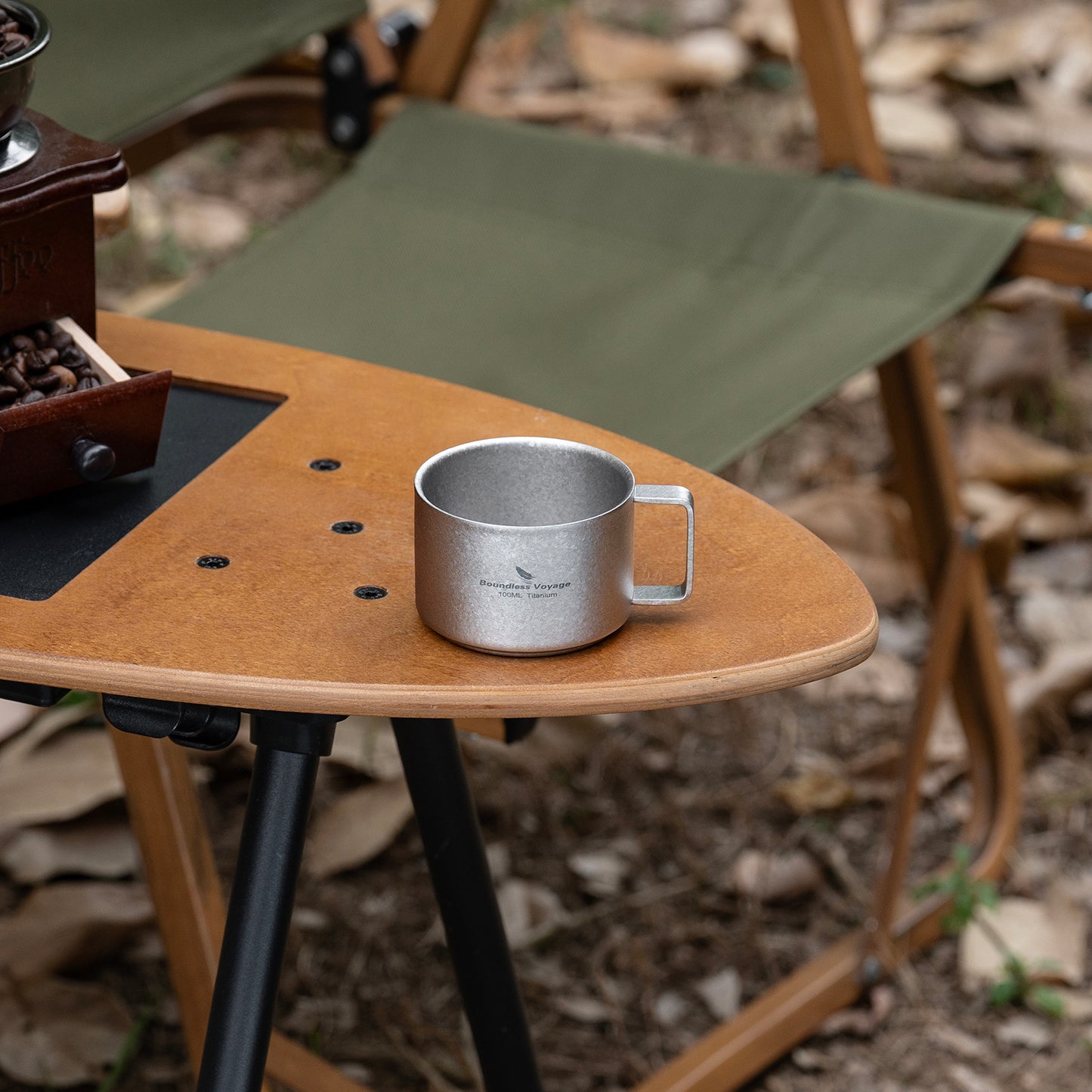 Boundless Voyage 100ml Double Wall Pure Titanium Mini Coffee Mug | Ultralight Portable Cup for Camping, Hiking & Picnic Ti3085D