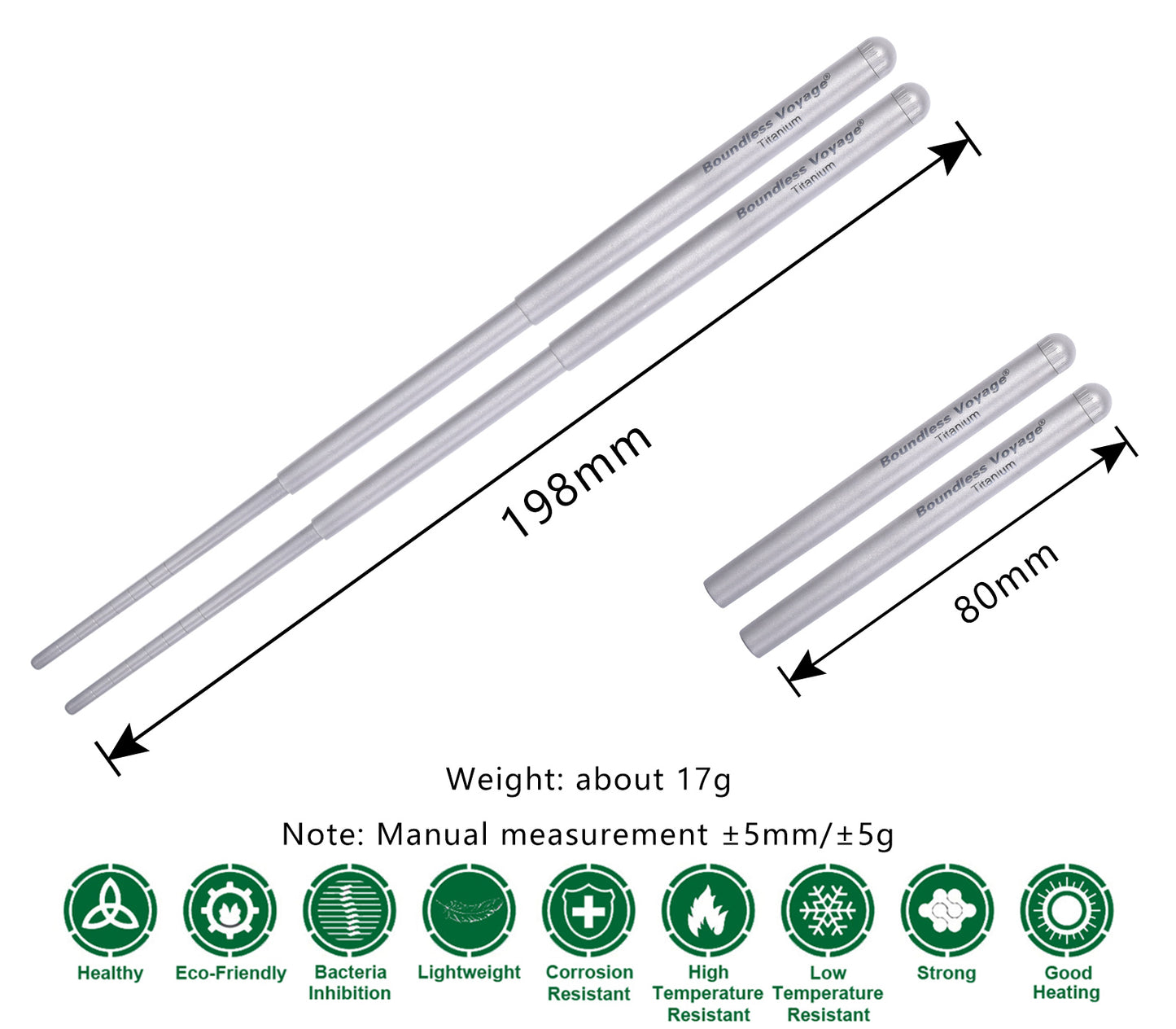Boundless Voyage Foldable Telescopic Titanium Chopsticks Outdoor Camping Travel Picnic Folding Tableware Cutlery Titanium Camping Utensils Ti1004T