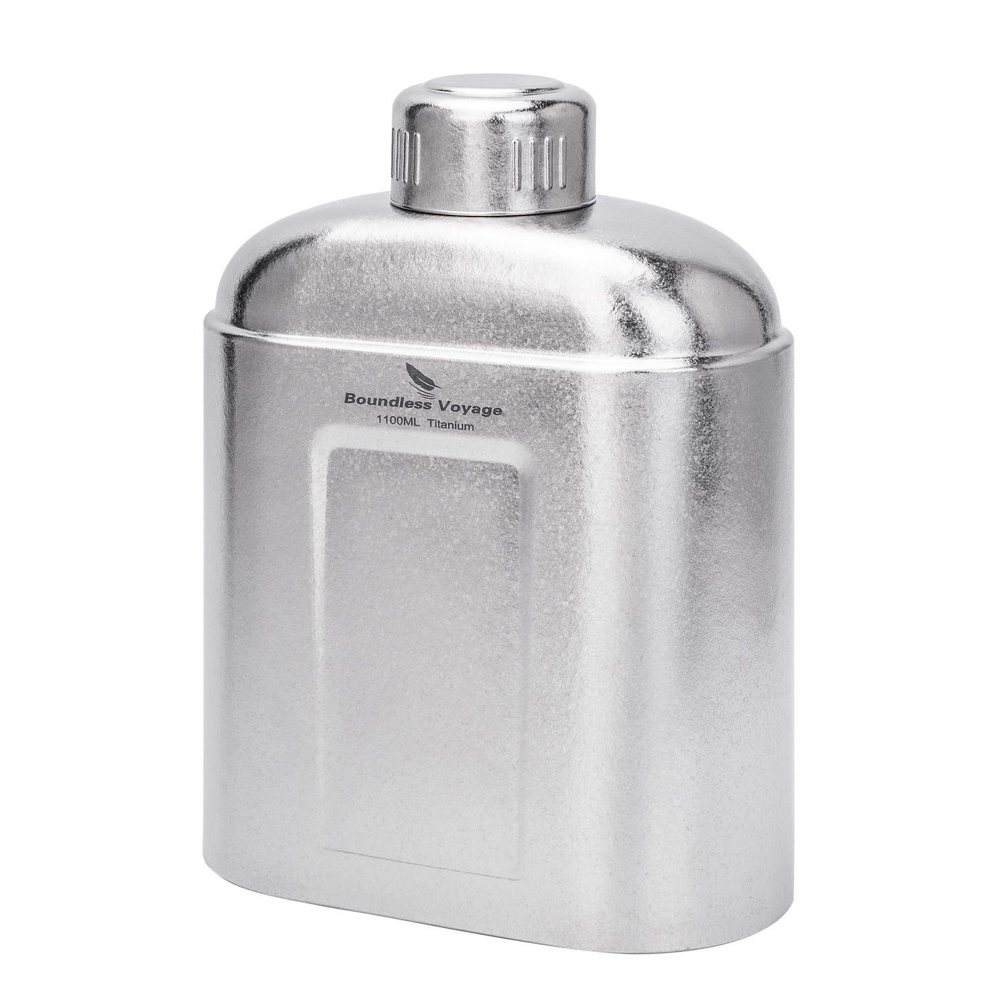 Boundless Voyage 1100ml TA1 Pure Titanium Canteen Bottle | Single Layer Open Flame Heatable Water Flask, Leakproof Double Wall Lid Military Outdoor Bottle with Crossbody Sleeve Ti3012D