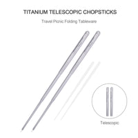 Boundless Voyage Foldable Telescopic Titanium Chopsticks Outdoor Camping Travel Picnic Folding Tableware Cutlery Titanium Camping Utensils Ti1004T