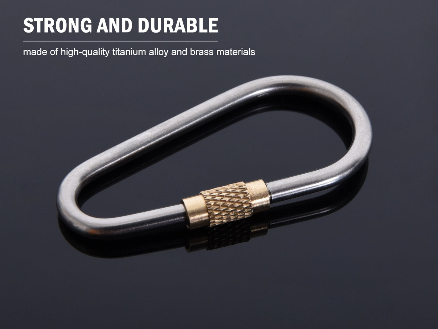 Boundless Voyage Titanium Carabiners, 5Pcs or 10Pcs Ultralight Heavy‑Duty Utility Spring‑Loaded Clips for Camping, Hiking, Backpacking and Daily Organizing Ti9001O
