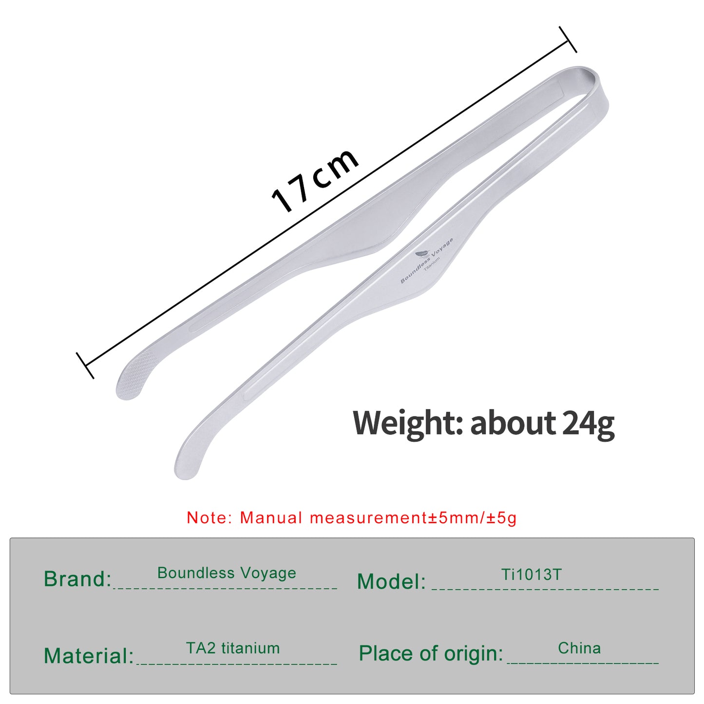 Boundless Voyage Titanium Tea Clip, Multipurpose Anti-Scald Tong Tweezers for Kung Fu Tea Cup, Salad, Steak, BBQ & Buffet Kitchen Use Ti1013T