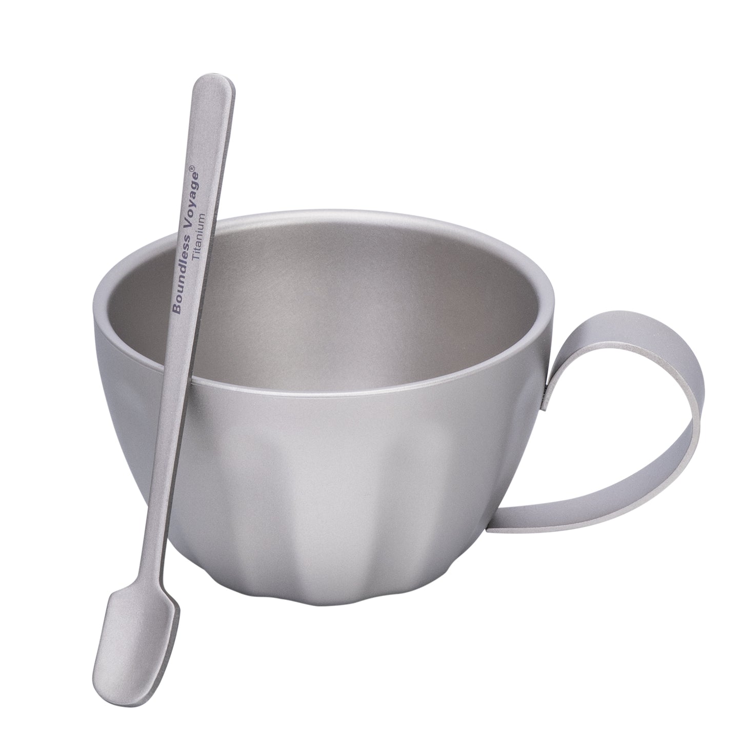Boundless Voyage 120ml Titanium Espresso Cup, Double‑Wall Heat‑Insulated Coffee Mug with Fixed‑Handle, Compact Light‑Weight for Home, Office, Travel and Camping Ti3088D