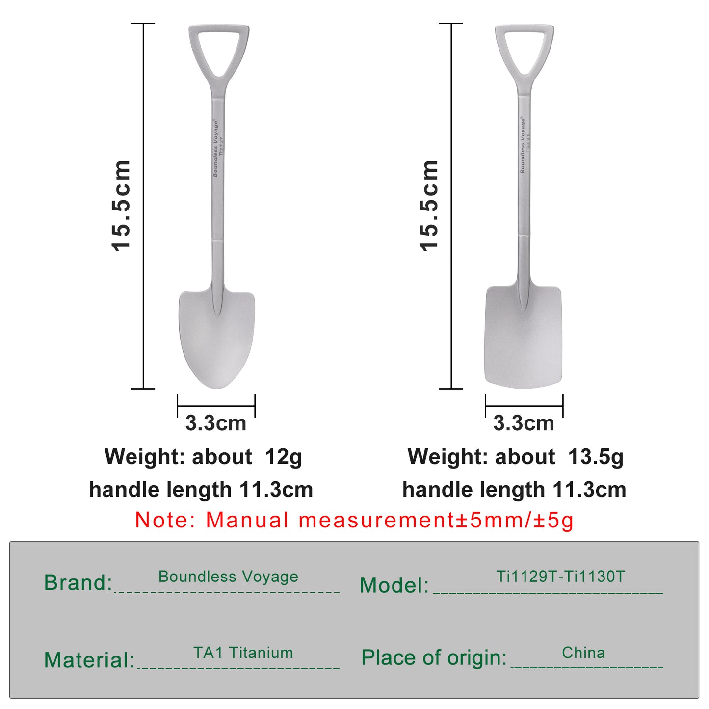 Boundless Voyage Mini Shovel-Shaped Titanium Spoon, Lightweight Durable Cute Dessert Ice Cream Fruit Spoon for Camping Home Tableware  Ti1131T