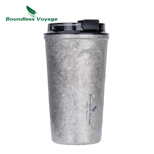 Boundless Voyage Titanium Thermos Bottle with Lid Double-Walled Insulated Water Mug 500ml Ti3235A
