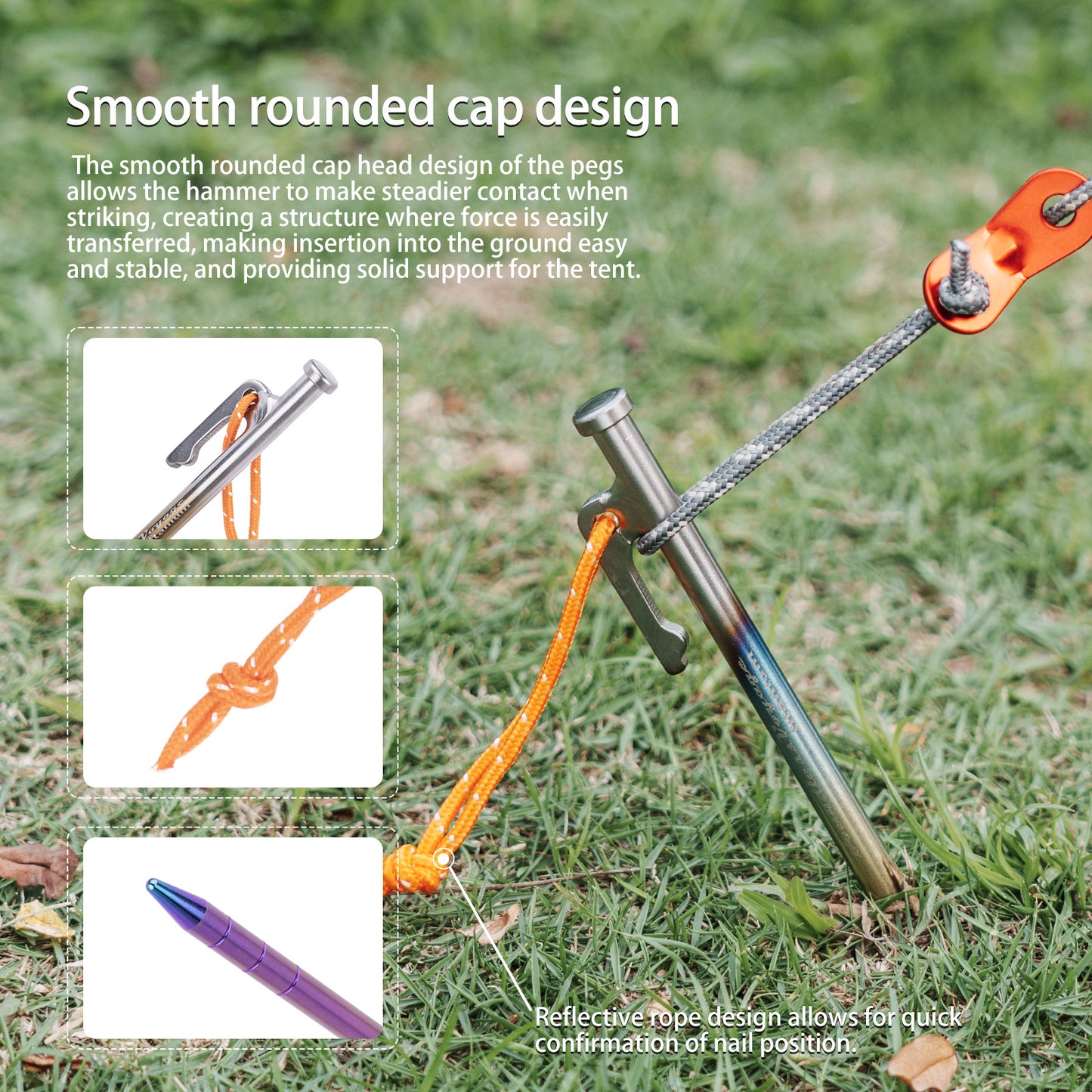Boundless Voyage 6Pcs Titanium Alloy Tent Stakes | Multi-Size Portable Tent Peg Nails 24cm/30cm/35cm/40cm, Heavy Duty Outdoor Gear for Camping, Picnic, Hiking & Backpacking Ti4016P