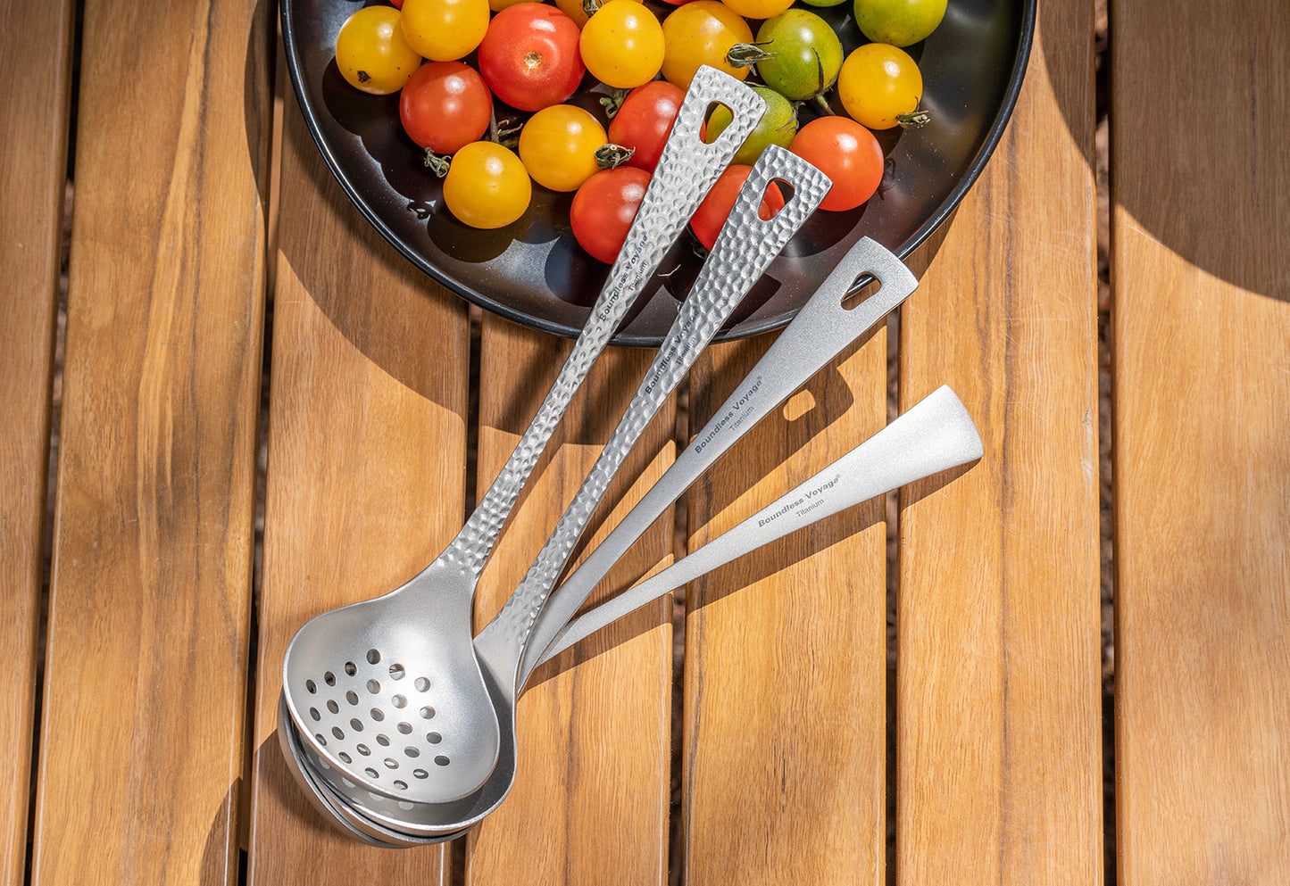Boundless Voyage Titanium Long Handle Ladle Soup Spoon Thickeness Tableware Porridge Stew Sauce Deep-bowled Ladle Scoop Kitchen Cooking Utensils Ti1060T