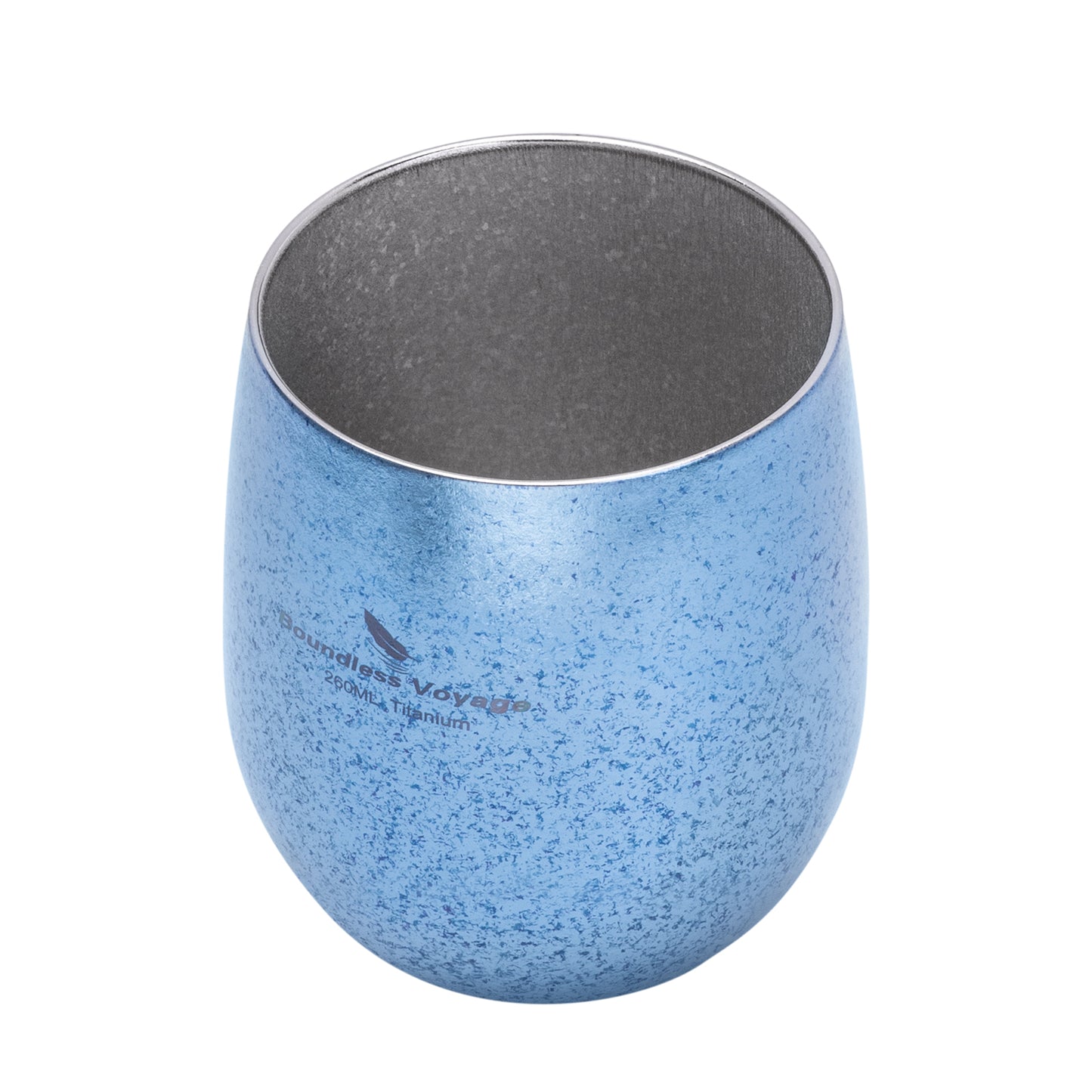 Boundless Voyage 260ML Titanium Double-Walled Egg Shaped Cup, Ice Crystal High-Temp Crystalline Texture Insulated Tea Coffee Mug, Ultralight Portable Drinkware for Camping, Travel & Daily Home Use Ti3084D