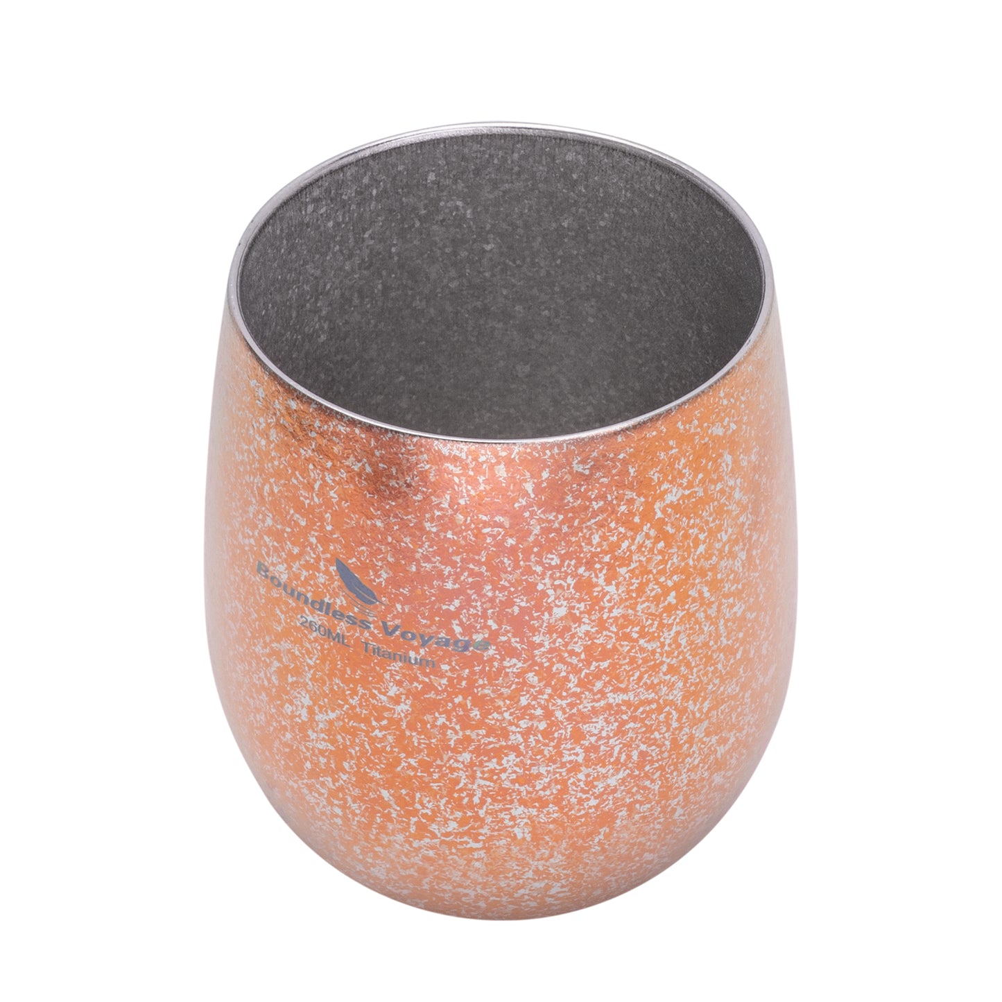 Boundless Voyage 260ML Titanium Double-Walled Egg Shaped Cup, Ice Crystal High-Temp Crystalline Texture Insulated Tea Coffee Mug, Ultralight Portable Drinkware for Camping, Travel & Daily Home Use Ti3084D