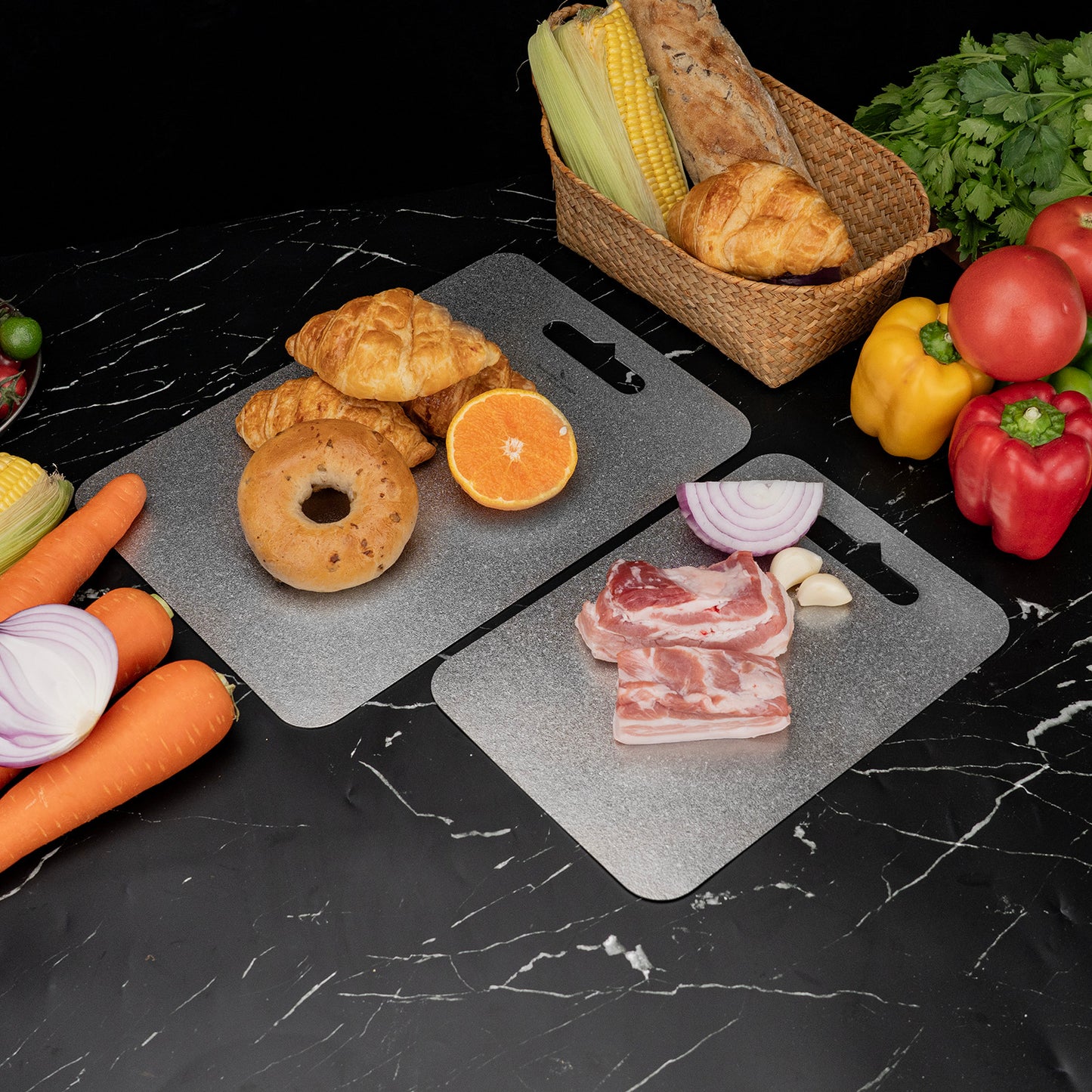 Boundless Voyage Titanium Multifunctional Cutting Board, Ultralight Rust-Proof Portable Food Prep Board for Outdoor Camping, Picnic & Household Kitchen Use Ti5009P-Ti5010P