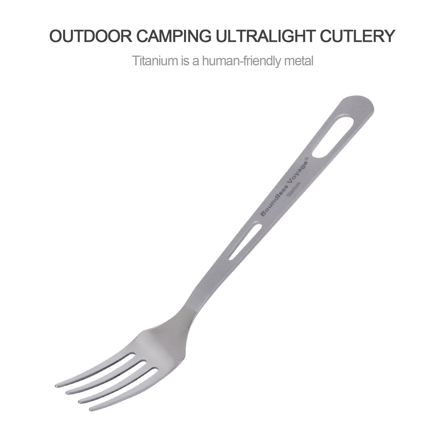 Boundless Voyage Ultralight Titanium Fork with Polished Tines and Matte‑Finished Handle, Ideal for Steak, Noodles and Various Meals, Portable Cutlery for Outdoor Travel, Office, School and Daily Household Use Ti1042T