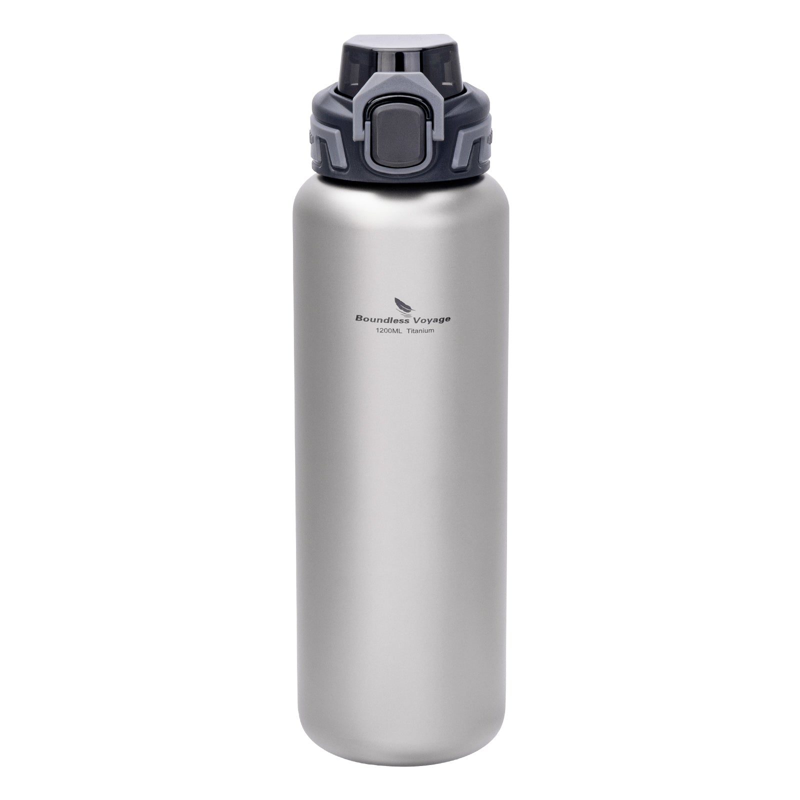 Boundless Voyage 1200ml Pure Titanium Water Bottle 2 Lids (Flip Top &