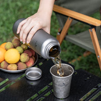 Boundless Voyage Pure Titanium Water Bottle 1200ml Dual Lids Flip Top & Screw Cap Ultralight Leakproof for Camping Hiking Gym Travel Ti3019D