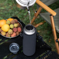 Boundless Voyage Pure Titanium Water Bottle 1200ml Dual Lids Flip Top & Screw Cap Ultralight Leakproof for Camping Hiking Gym Travel Ti3019D