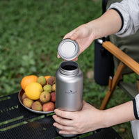 Boundless Voyage Pure Titanium Water Bottle 1200ml Dual Lids Flip Top & Screw Cap Ultralight Leakproof for Camping Hiking Gym Travel Ti3019D