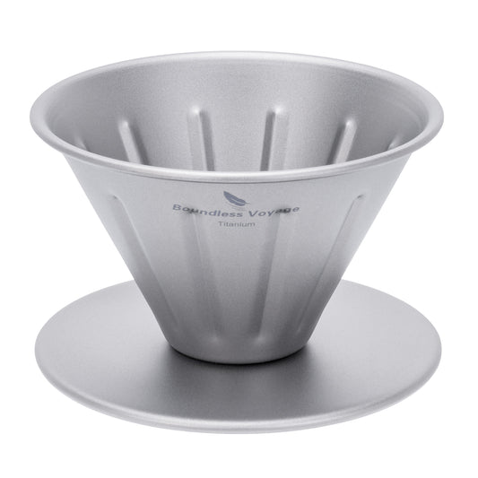 Boundless Voyage Titanium Pour Over Coffee Dripper | Reusable Cone Coffee Strainer Filter, 1-2 Cup Single Serve Coffee Brewer for Travel Camping Home Ti6005P