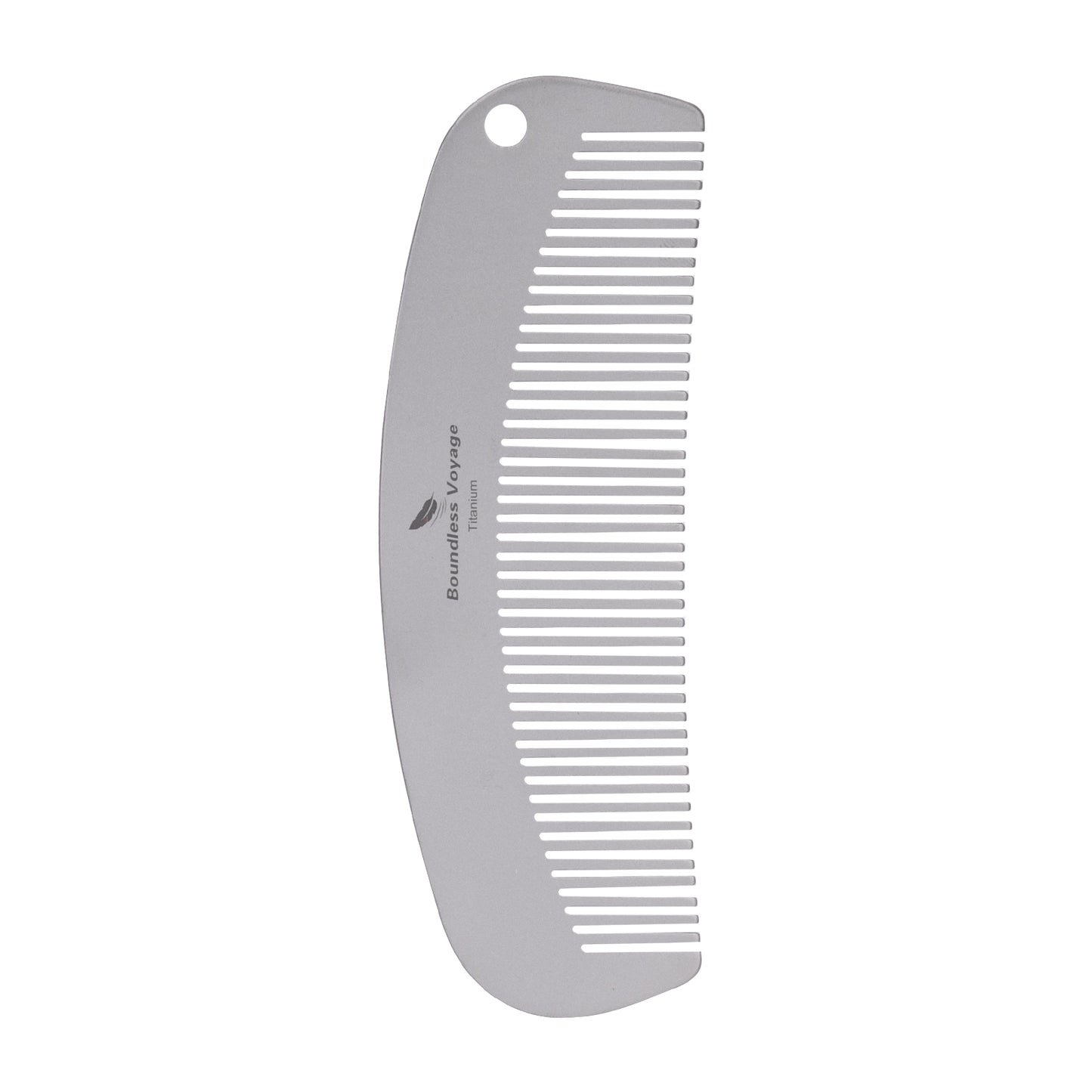 Boundless Voyage Titanium Crescent Comb, Unisex Hair & Beard Styling Comb for Daily Home Use and Travel Carry Ti9011B