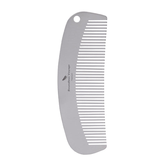 Boundless Voyage Titanium Crescent Comb, Unisex Hair & Beard Styling Comb for Daily Home Use and Travel Carry Ti9011B