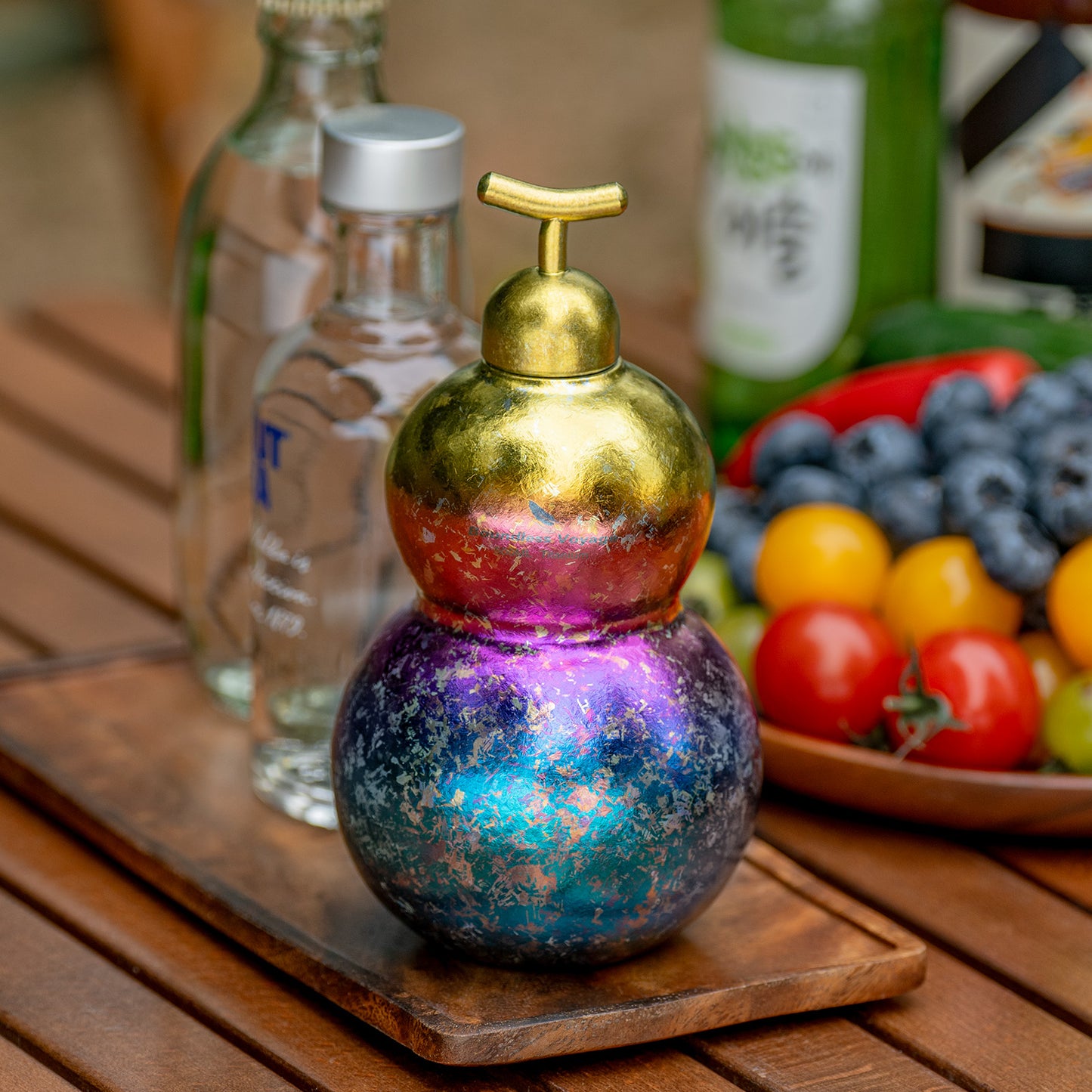 Boundless Voyage Titanium Crystallized Gourd Bottle 500ml Whiskey Alcohol Drink ware for Outdoor Camping Hiking Ti3270D
