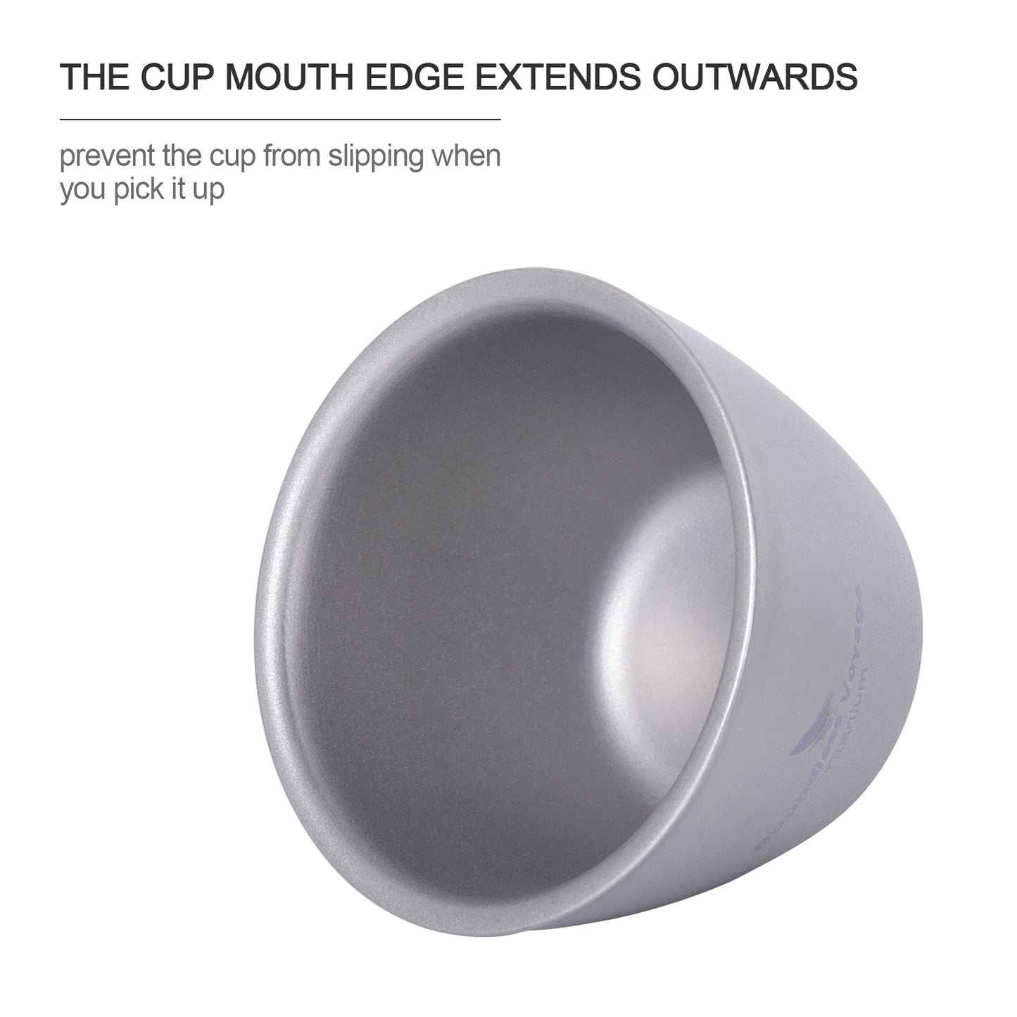 Boundless Voyage Double-Wall Pure Titanium Drinking Mug | Portable Tea Cup for Camping, Picnic & Daily Home Use Ti3089D