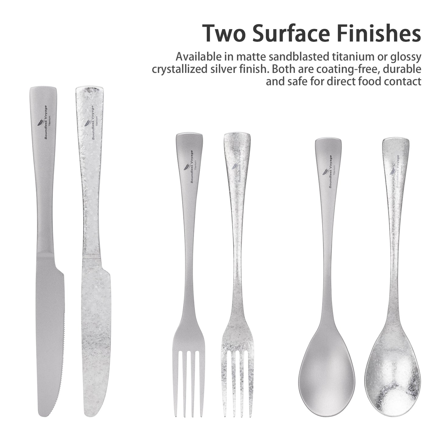 Boundless Voyage Titanium Camping Tableware Utility Cutlery Set Knife Fork Spoon Set for Home Travel Ti1055A
